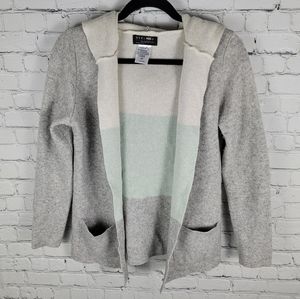 HEKLA & CO. | merino wool cashmere blend open hooded cardigan sweater